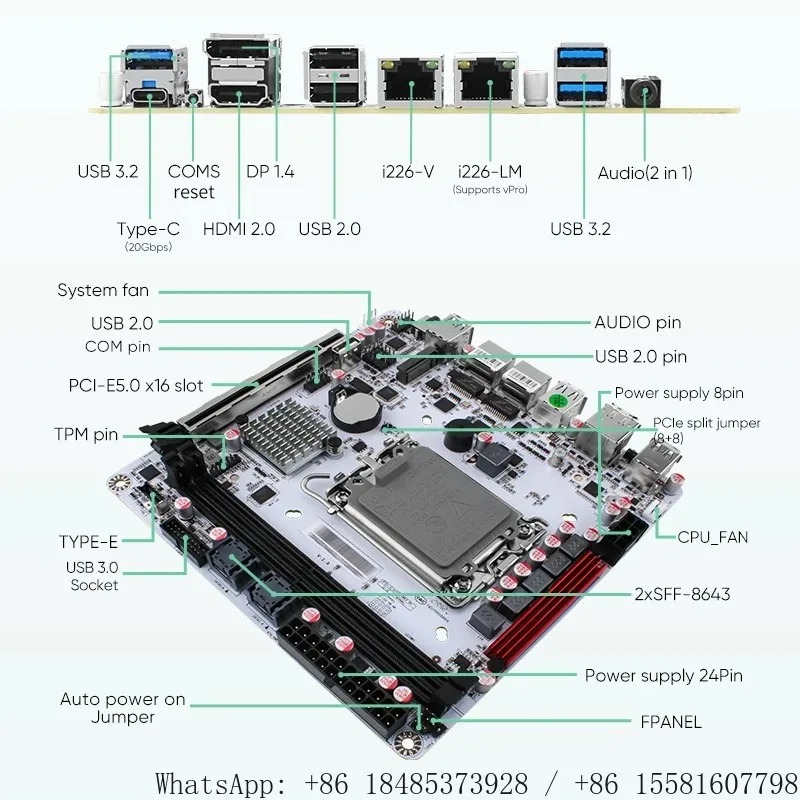 Материнская плата LGA1700 Q670 – обзор и цена Nas Motherboard 8 Sata Mini Itx